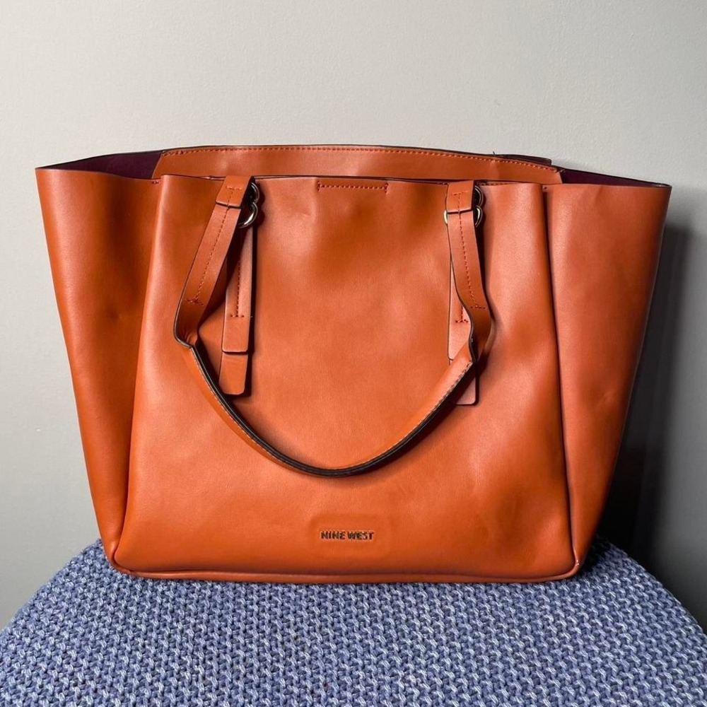 Nine West‎ brown leather tote bag